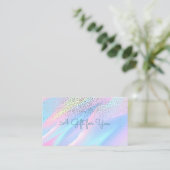 Elegant modern Confetti Abstract holografisch Kortingskaartje (Staand voorkant)