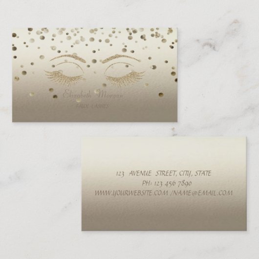Elegant Modern, Confetti, Glittery Faux-as Visitekaartje (Voorkant / Achterkant)