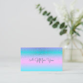 Elegant Modern Confetti Holographic Ombre Kortingskaartje (Staand voorkant)