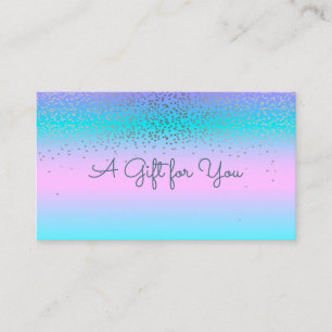 Elegant Modern Confetti Holographic Ombre Kortingskaartje
