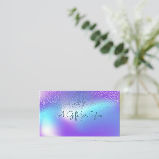 Elegant Modern Confetti Ombre Holographic Kortingskaartje (Staand voorkant)