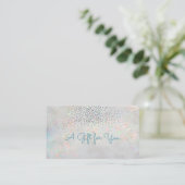 Elegant modern Confetti Opal Holographic Kortingskaartje (Staand voorkant)