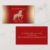 Elegant modern Confetti Red Gold Glitter Unicorn Visitekaartje (Voorkant / Achterkant)