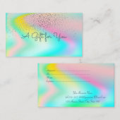 Elegant modern Confetti regenboogholografisch Kortingskaartje (Voorkant / Achterkant)