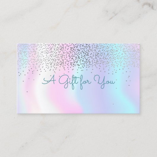 Elegant modern Confetti Shiny Holographic Kortingskaartje (Voorkant)