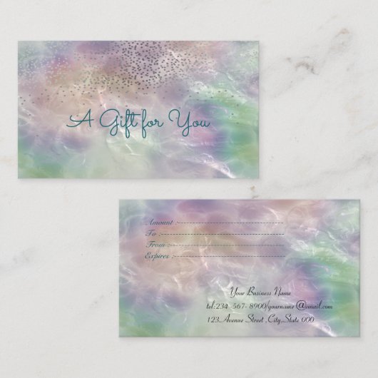 Elegant modern Confetti Shiny Holographic Pearl Kortingskaartje (Voorkant / Achterkant)