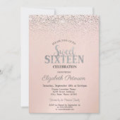 Elegant Modern Confetti Sweet 16 Kaart (Voorkant)