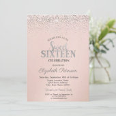 Elegant Modern Confetti Sweet 16 Kaart (Staand voorkant)