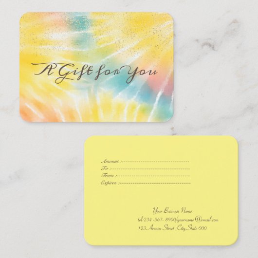 Elegant Modern Confetti Tie Dye Kortingskaartje (Voorkant / Achterkant)