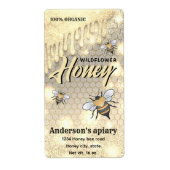 Elegant modern continu heldere sparkle bijen honin etiket (Voorkant)