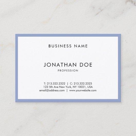 Elegant Modern Cool Clean Plain Graceful Luxury Visitekaartje (Voorkant)