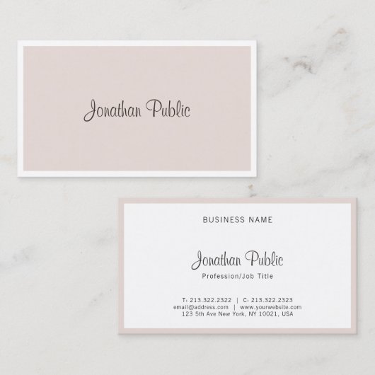 Elegant modern Cool Freehand Script-hoes Visitekaartje (Voorkant / Achterkant)