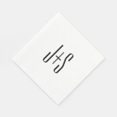 Elegant Modern Couples Initialen | Wit & Zwart Servet (Hoek)