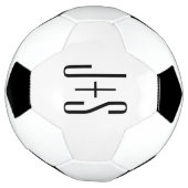 Elegant Modern Couples Initialen | Wit & Zwart Voetbal (Gedraaid)