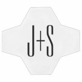 Elegant Modern Couples Initialen | Wit & Zwart Voetbal (Enkel)