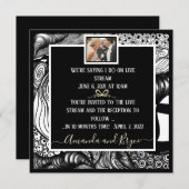 Elegant modern covid live stream bruiloft kaart (Voorkant / Achterkant)