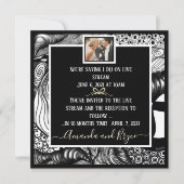 Elegant modern covid live stream bruiloft kaart (Voorkant)