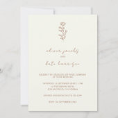 Elegant modern Cream & Terracotta Simple Wedding Kaart (Voorkant)