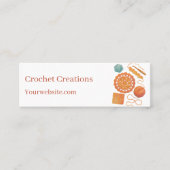 Elegant Modern Crochet Watercolor Crocheting Mini Visitekaartje (Voorkant)