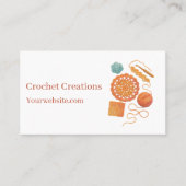 Elegant Modern Crochet Watercolor Crocheting Visitekaartje (Voorkant)