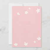 Elegant modern Cross-roze Daisy Religious Baptisme Kaart (Achterkant)