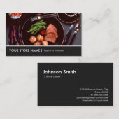 Elegant modern Cuisine Beef Steak Tableware Thema Visitekaartje (Voorkant / Achterkant)