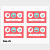 Elegant Modern Cupcake Bakery Cafe Stickers (Vel)