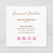 Elegant Modern Cupcake Bakkerij Vierkant Visitekaa Vierkante Visitekaartje (Achterkant)