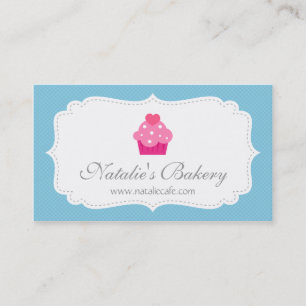 Elegant, modern, cupcake, banketbakkerij visitekaartje