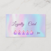 Elegant Modern Cupcakes Holographic Loyalty Kaart (Voorkant)