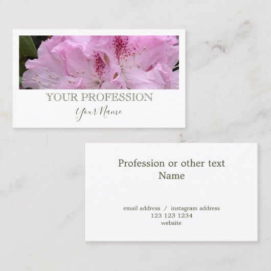 Elegant Modern Custom Foto Groen Script op Wit Visitekaartje (Voorkant / Achterkant)