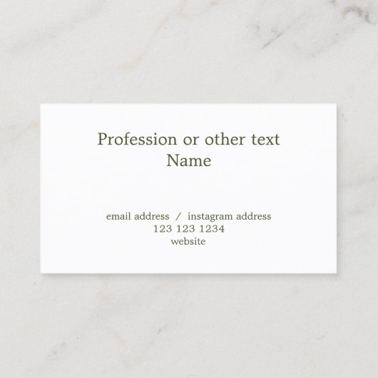 Elegant Modern Custom Foto Groen Script op Wit Visitekaartje (Achterkant)