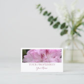 Elegant Modern Custom Foto Wit Roze Mauve Visitekaartje (Staand voorkant)