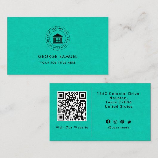 Elegant Modern Custom Logo Minimalist Eenvoudig Visitekaartje (Voorkant / Achterkant)