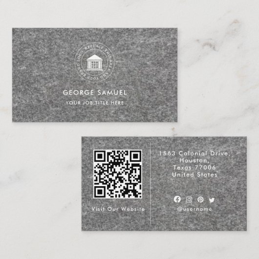 Elegant Modern Custom Logo Minimalist Eenvoudig Visitekaartje (Voorkant / Achterkant)