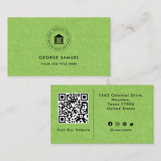 Elegant Modern Custom Logo Minimalist Eenvoudig Visitekaartje (Voorkant / Achterkant)