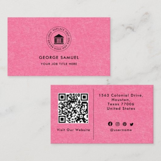 Elegant Modern Custom Logo Minimalist Eenvoudig Visitekaartje (Voorkant / Achterkant)