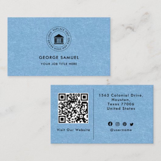 Elegant Modern Custom Logo Minimalist Eenvoudig Visitekaartje (Voorkant / Achterkant)