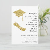 Elegant Modern Custom Photo Graduation Party Kaart (Staand voorkant)
