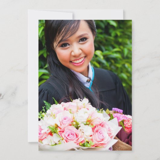 Elegant Modern Custom Photo Graduation Party Kaart (Achterkant)