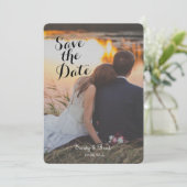 Elegant Modern Custom  Photo Save The Date Wedding Kaart (Staand voorkant)