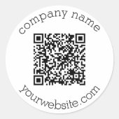 Elegant Modern Custom QR Code & Text Business  Ronde Sticker (Voorkant)