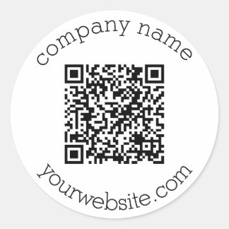Elegant Modern Custom QR Code & Text Business Ronde Sticker