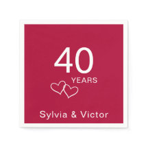 Elegant Modern Custom Ruby 40e Jubileum Party