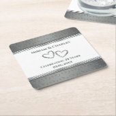 Elegant Modern Custom Silver 25e Jubileum Kartonnen Onderzetters (Schuin)