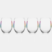 Elegant Modern Custom Sjabloon Logo Set van 4 Wijnglas Zonder Voet (Links)