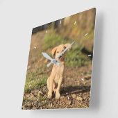 Elegant Modern Custom Wall Clock Add Your Own  Vierkante Klok (Hoek)