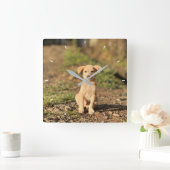 Elegant Modern Custom Wall Clock Add Your Own  Vierkante Klok (Huis)