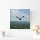 Elegant Modern Custom Wall Clock Add Your Own Vierkante Klok (Huis)