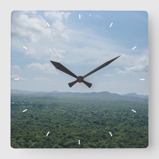Elegant Modern Custom Wall Clock Add Your Own Vierkante Klok (Voorkant)